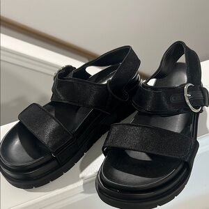 Zara Black Chunky Platform Sandals Never Worn!